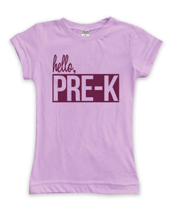 'Hello Pre-K' Fitted Tee