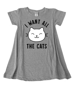 'I Want All the Cats' T-Shirt Dress