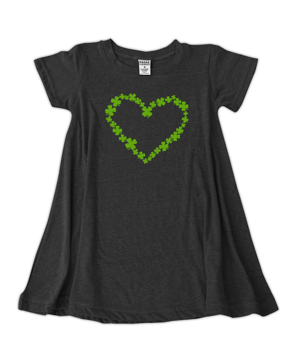 Heather Charcoal Clover Heart T-Shirt Dress