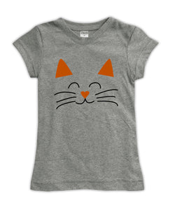 Heather Gray 'Happy Kitty' Fitted Tee
