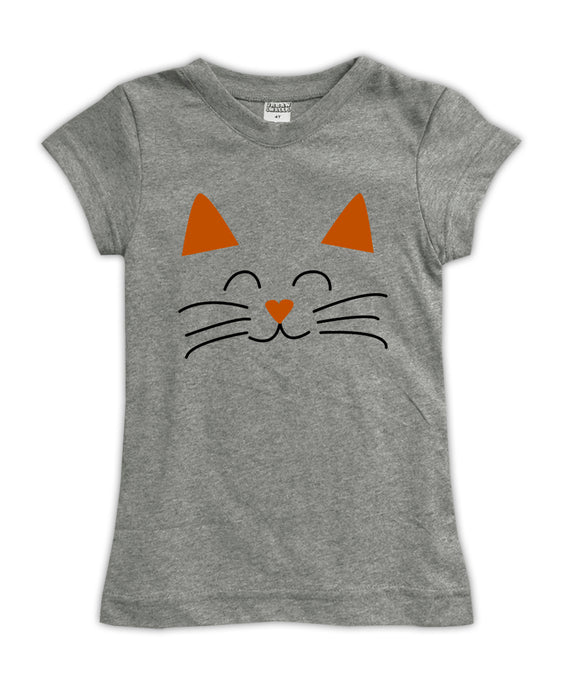 Heather Gray 'Happy Kitty' Fitted Tee