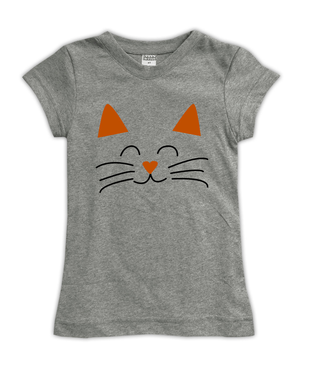Heather Gray 'Happy Kitty' Fitted Tee