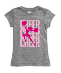 Heather Gray Cheer Cheer Cheer Fitted Tee