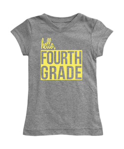 'Hello Fourth Grade' Fitted Tee
