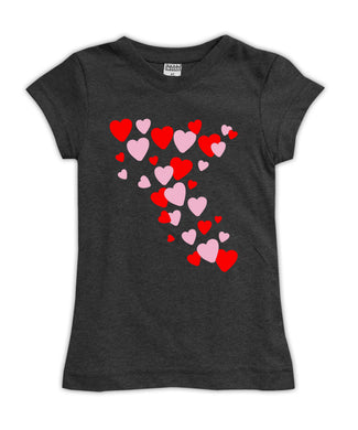 Heather Charcoal Heart Flurry Fitted Tee