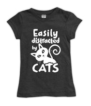 'Easily Distracted by Cats' Fitted Tee
