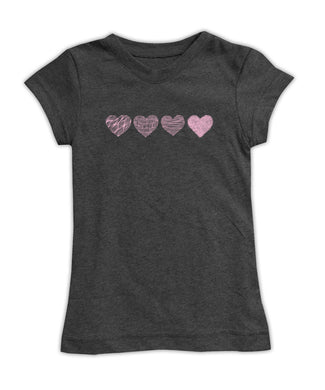 Heather Charcoal Hearts Fitted Tee