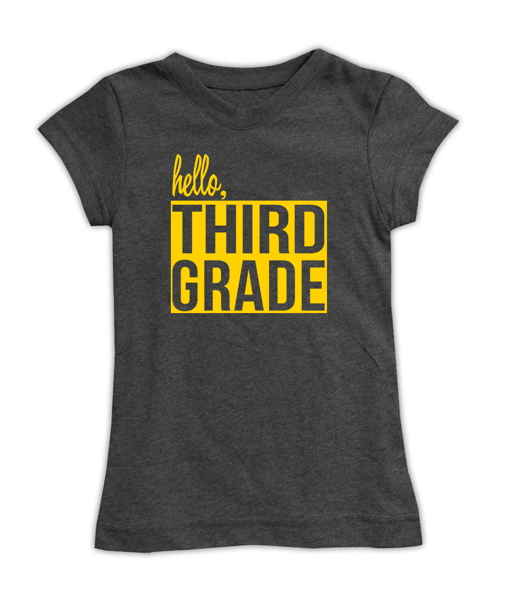 'Hello Third Grade' Fitted Tee
