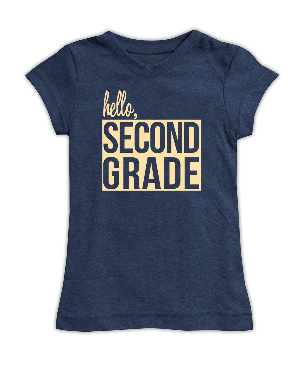 'Hello Second Grade' Fitted Tee
