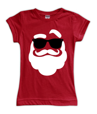 Red Cool Santa Fitted Tee