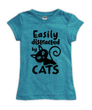 'Easily Distracted by Cats' Fitted Tee