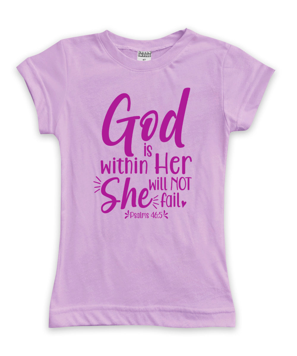 Mauve 'Pslam 46:5 God Is Within Her' Fitted Tee