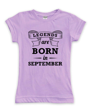Lavender 'Legends Are Born in September' Fitted Tee