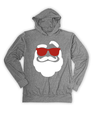 Heather Gray Cool Santa Lightweight Hoodie