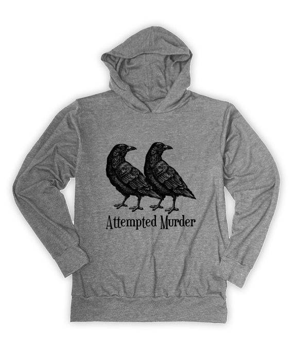 Gray 'Attempted Murder' T-Shirt Hoodie