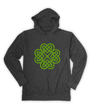 Heather Gray Celtic Clover Lightweight Hoodie