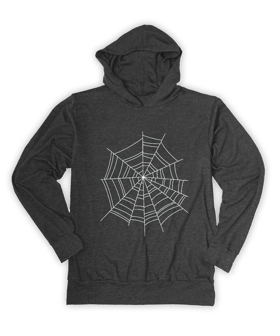 Charcoal 'Spiderweb' T-Shirt Hoodie