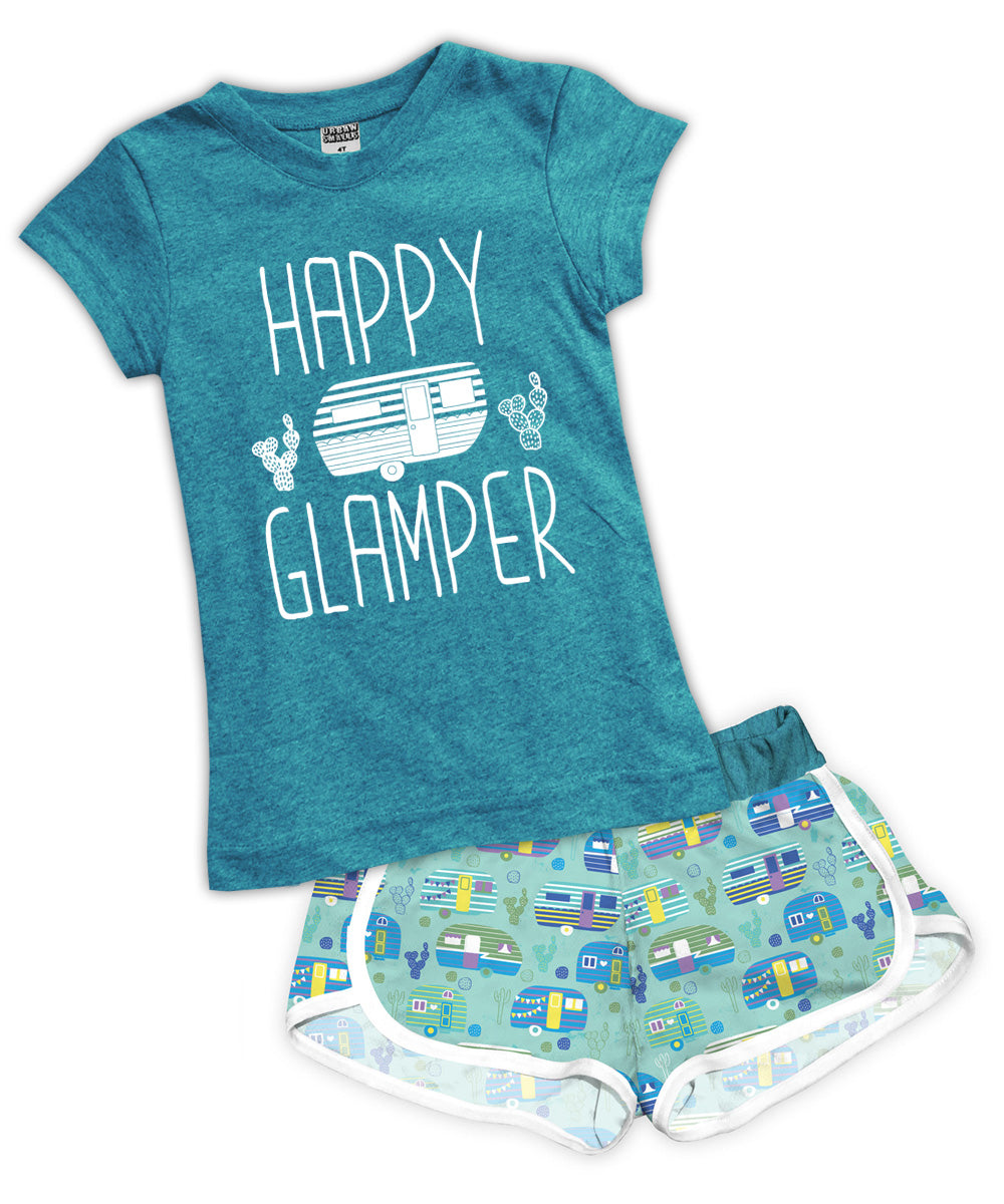 Happy Glamper Fitted Tee & Shorts Set