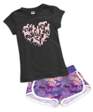 Horse Heart Fitted Tee & Shorts Set
