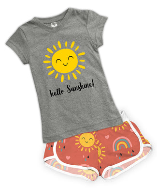 Hello Sunshine Fitted Tee & Shorts Set