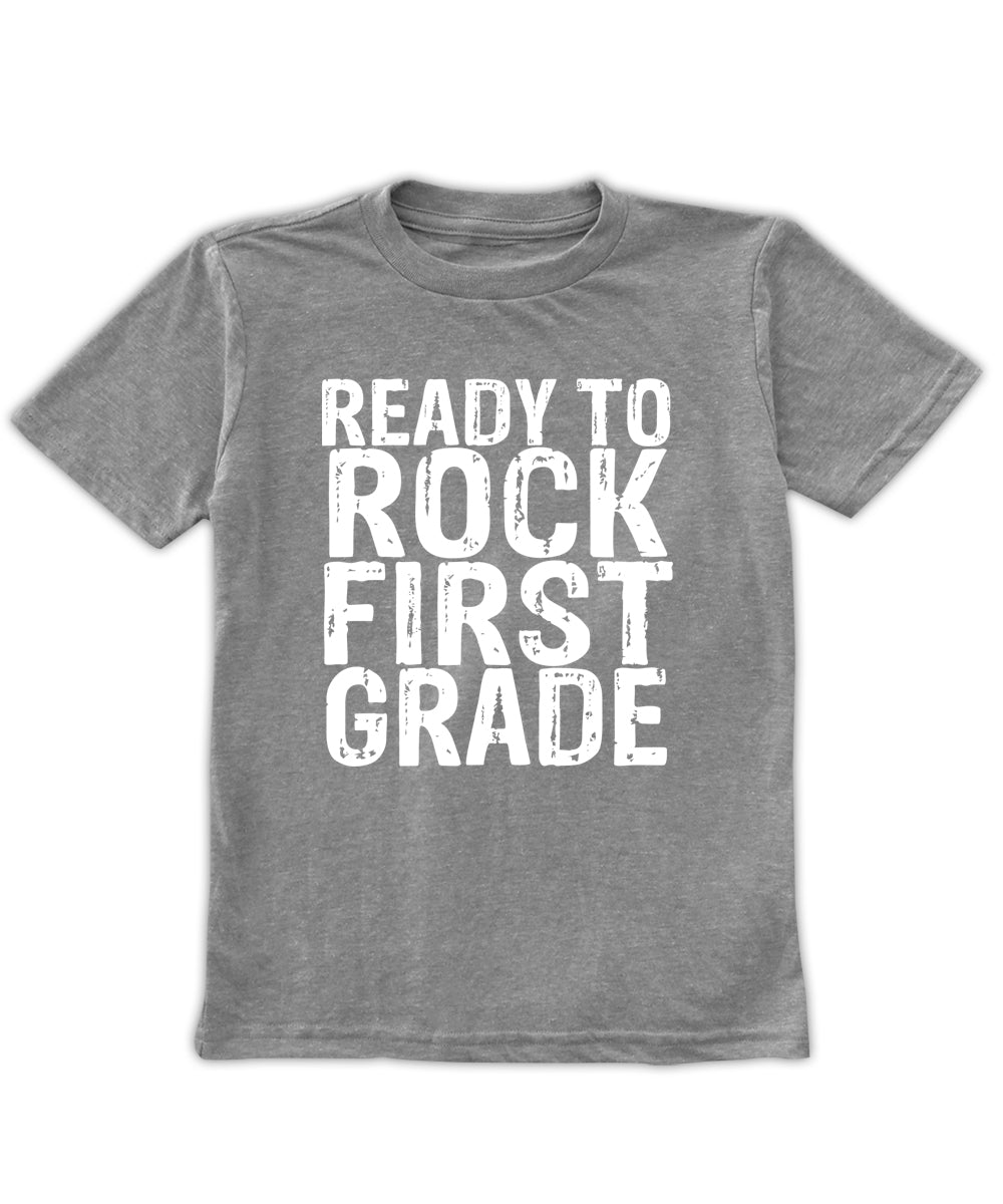 Heather Gray 'Ready to Rock First Grade' Tee