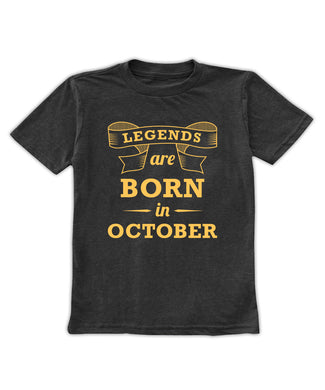Charcoal 'Legends Are Born in October' Tee
