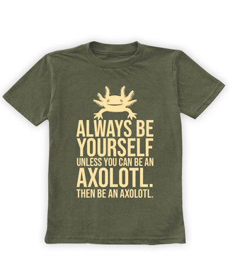 Moss Green 'Always be Yourself' Axolotl Tee