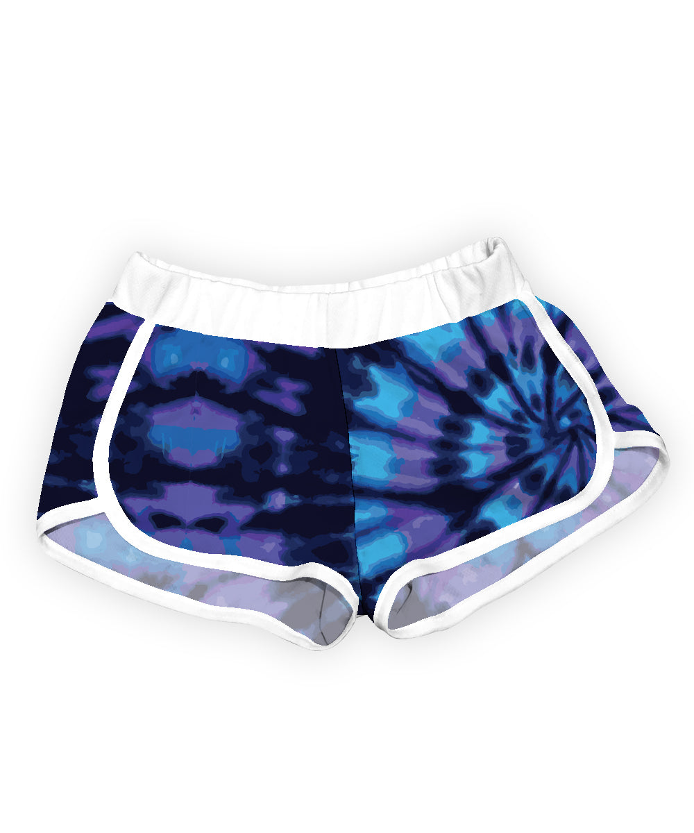 Blues and Purples Tie-Dye Shorts