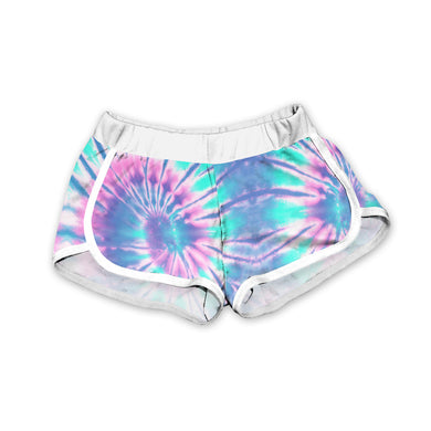 Aqua & Blue Pastel Tie-Dye Shorts