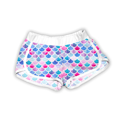 Blue & Pink Mermaid Scale Shorts