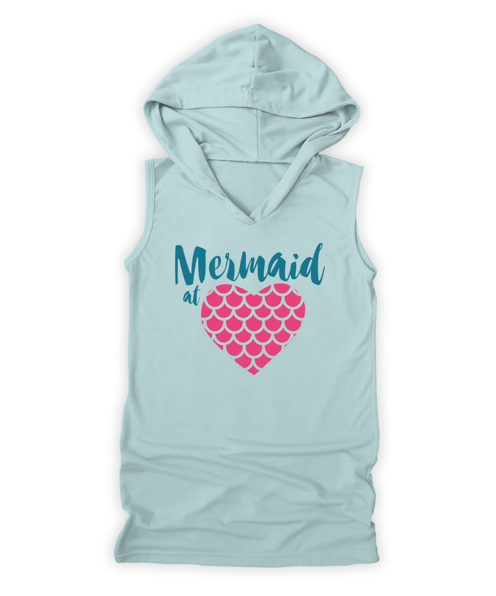 Aqua mermaid at heart graphic swim cover-up