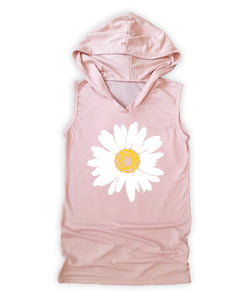 Pink daisy lightweight swim cover-up