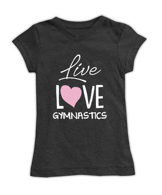 Charcoal 'Live Love Gymnastics' Fitted Tee