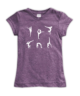Purple Gymnast Silhouettes Fitted Tee