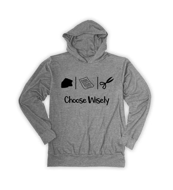 Heather gray choose wisely unisex lightweight hoodie