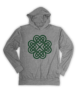 Heather gray celtic knot graphic hoodie