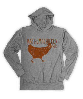 Heather gray mathemachicken lightweight hoodie