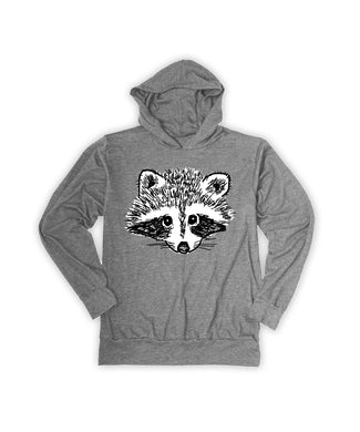 Heather gray raccoon lightweight hoodie