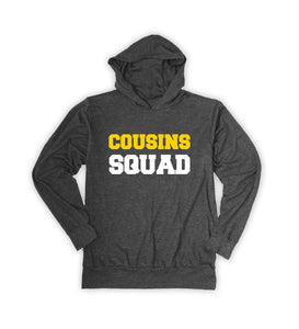 Charcoal cousins squad unisex graphic hoodie