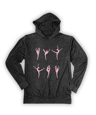 Charcoal ballerinas lightweight hoodie
