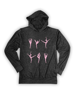 Charcoal ballerinas lightweight hoodie