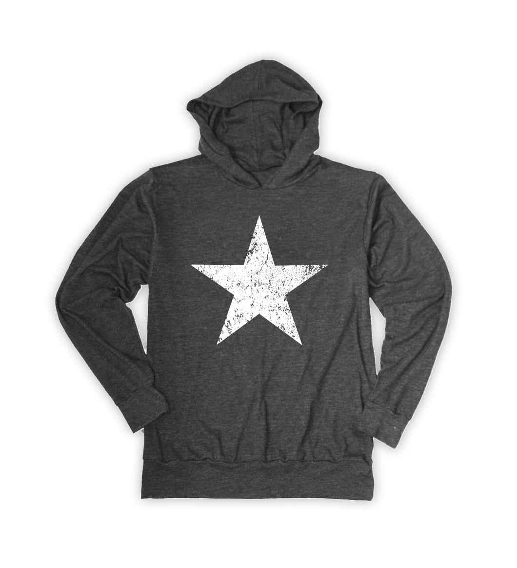 Charcoal star unisex graphic hoodie