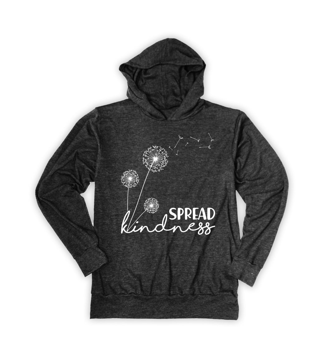 Spread kindness charcoal lightweight hoodie