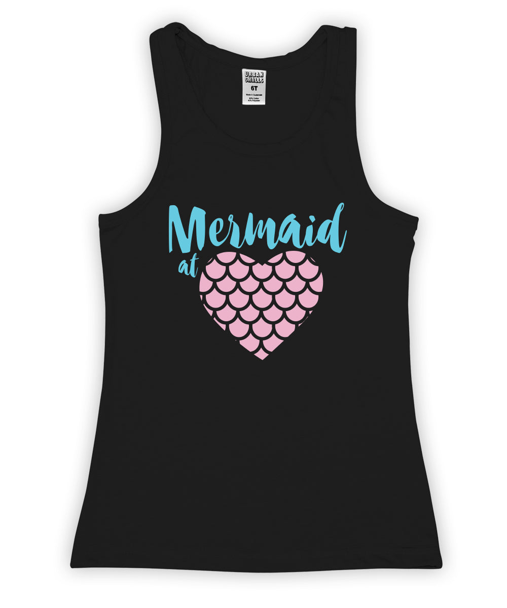 Black mermaid at heart tank top