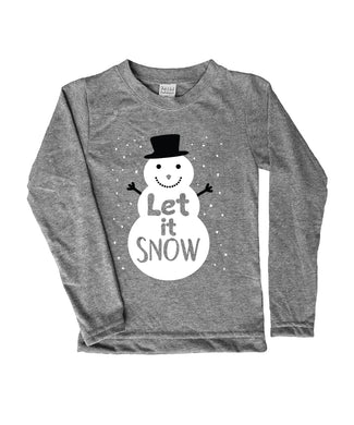 Heather Gray 'Let It Snow' Snowman Long-Sleeve Tee