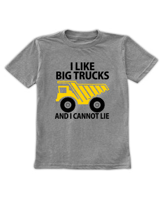 Gray I like big trucks unisex graphic tee