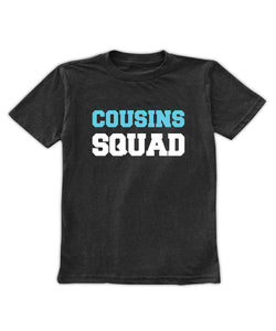 Charcoal cousins squad unisex graphic tee