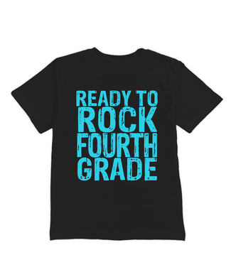 Black ready to rock fourth grade unisex graphic tee