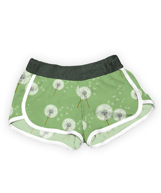 Green dandelions dolphin shorts